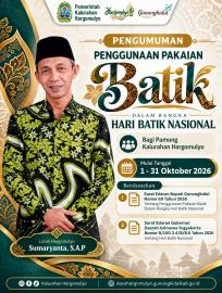 PENGUMUMAN PENGGUNAAN PAKAIAN BATIK DALAM RANGKA HARI BATIK NASIONAL  MULAI 1-31 OKTOBER 2026
